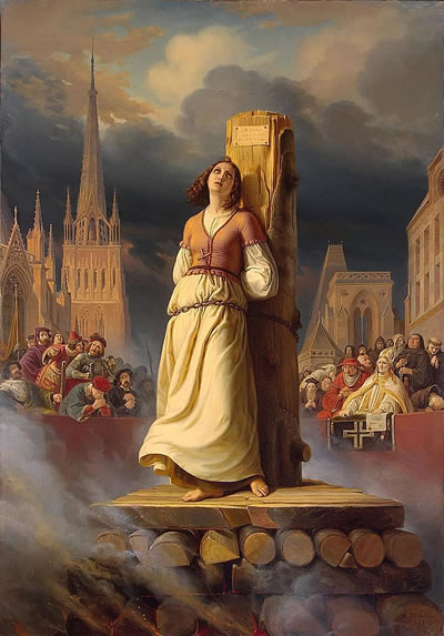 Hermann Stilke, 'Muerte de Juana de Arco en la hoguera', 1843